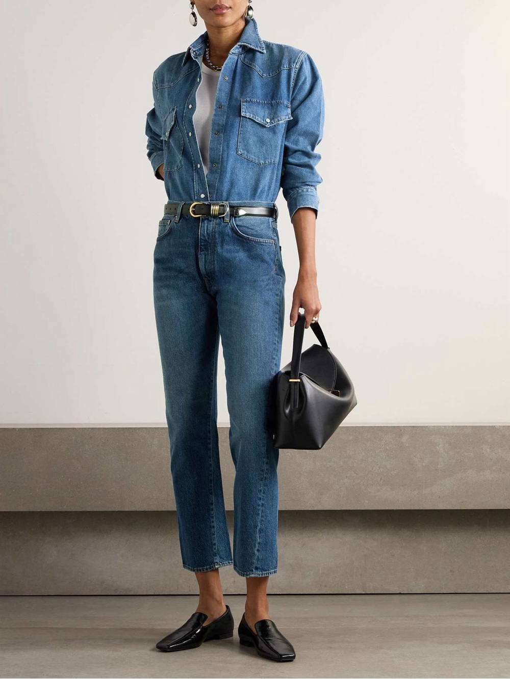 Toteme high rise straight leg jeans